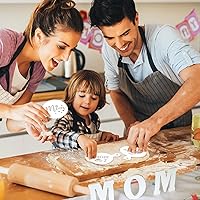 Vista 7 de JULBEAR 36 Piezas de Plantillas Reutilizables para Galletas del Día de la Madre y del Día del Padre, Moldes para Tartas, Herramientas