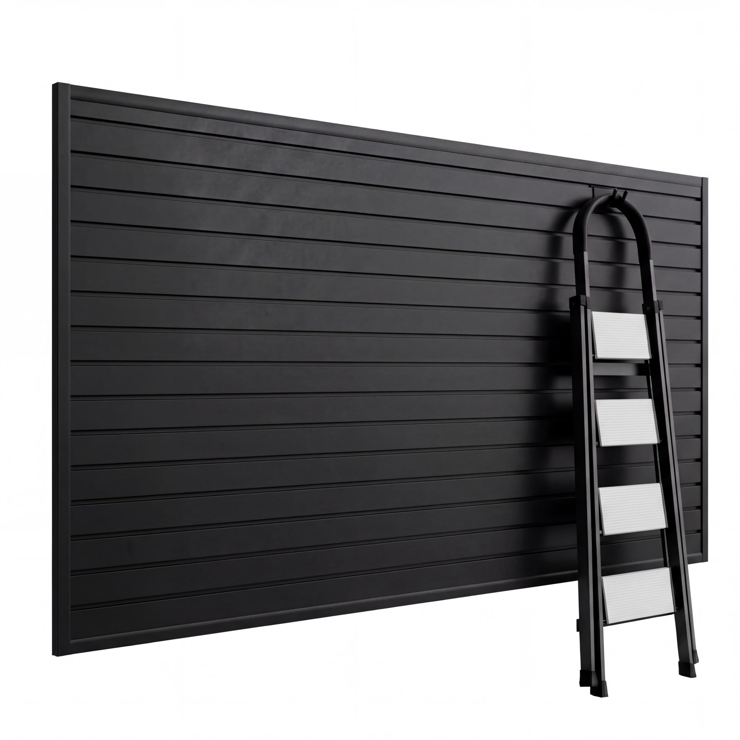 ExploreHorizon 4'X8' PVC Slat Wall Paneling, Slat Wall Paneling Garage Wall Organizer, Heavy Duty PVC Garage Slatwall Storage Systems for Workshop