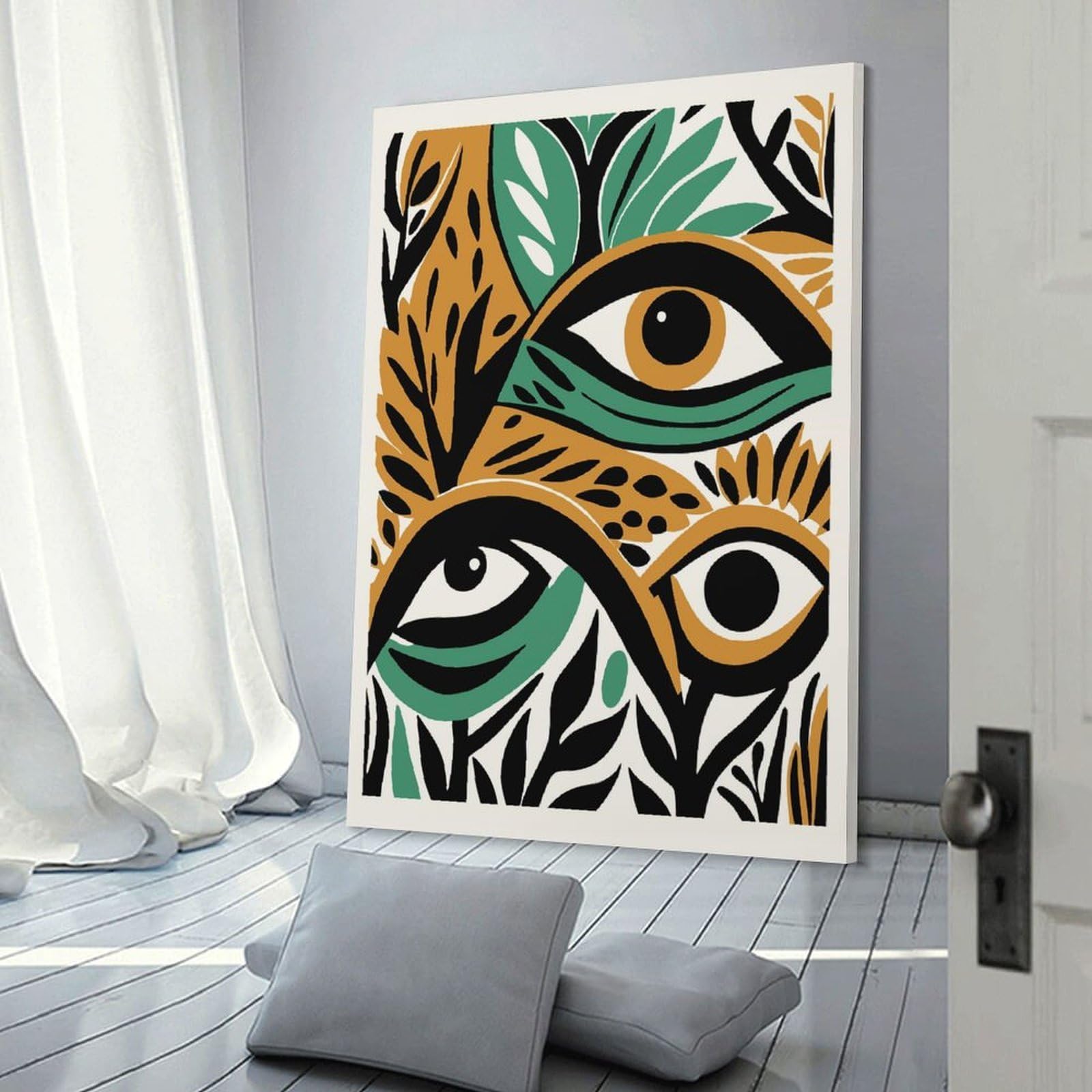 Junmoney Eyes Aesthetic Art Room Decor Wall Art, 12x18inch(30x45cm), for Home, Office, Studio Or Guest Room, Canvas Wall Art That Fits Changing Layouts
