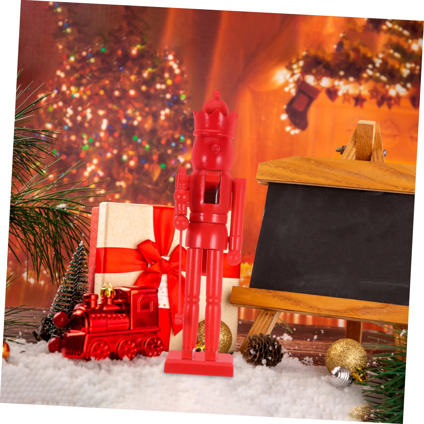 IMIKEYA Casse Noisette Casse-Noisette Vierge décor de Soldat en Noyer Casse-Noix de noël Casse-Noix à Personnaliser Accessoires pour Casse-Noix décoration de Noël de Bois Rouge