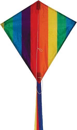 In the Breeze Cometa de diamantes de rayas arcoíris, 18 pulgadas, 3191