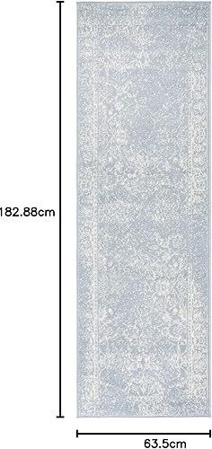 Miniatura 521 de Safavieh colección Adirondack - Alfombra de área, 6 x 9 pies, gris y azul, diseño oriental desgastado, no desprende pelusa, fácil cuidado, ideal