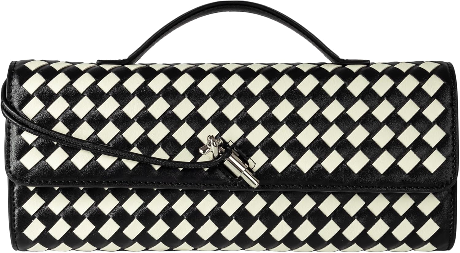 Joryin Woven Purse for Women Evening Clutch Woven Leather Handbags Crossbody Bag Purse Formal Evening Bag, Vegan Leather