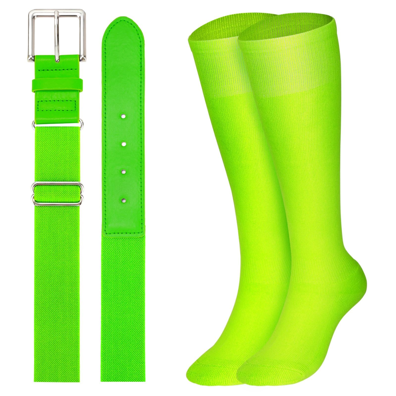 XZQTIVE Baseball Softball Socks and Baseball Softball Belt Combo Set Knee-High Soccer Socks for Kids Youth Adult