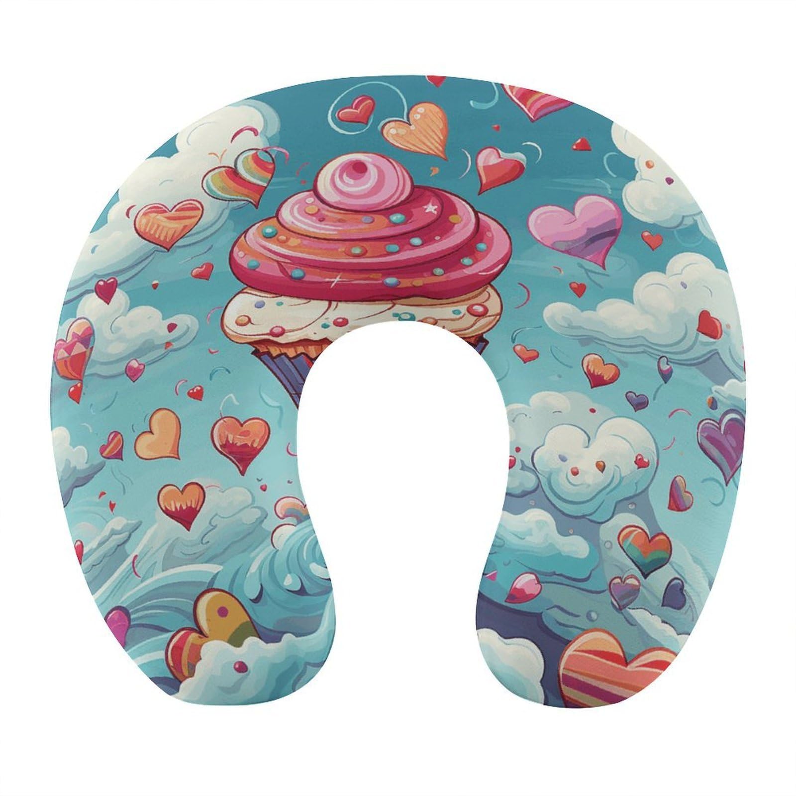 Btcowzrv Style Heart Shape And Clouds U Shaped Neck Pillow Travel Pillows