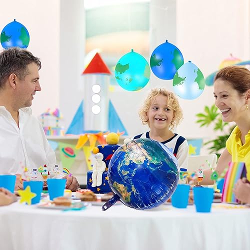 Miniatura 7 de 48 globos de globo, 8 piezas de 22 pulgadas y 40 globos de látex de mapa del mundo de 12 pulgadas para decoraciones del día de la Tierra,