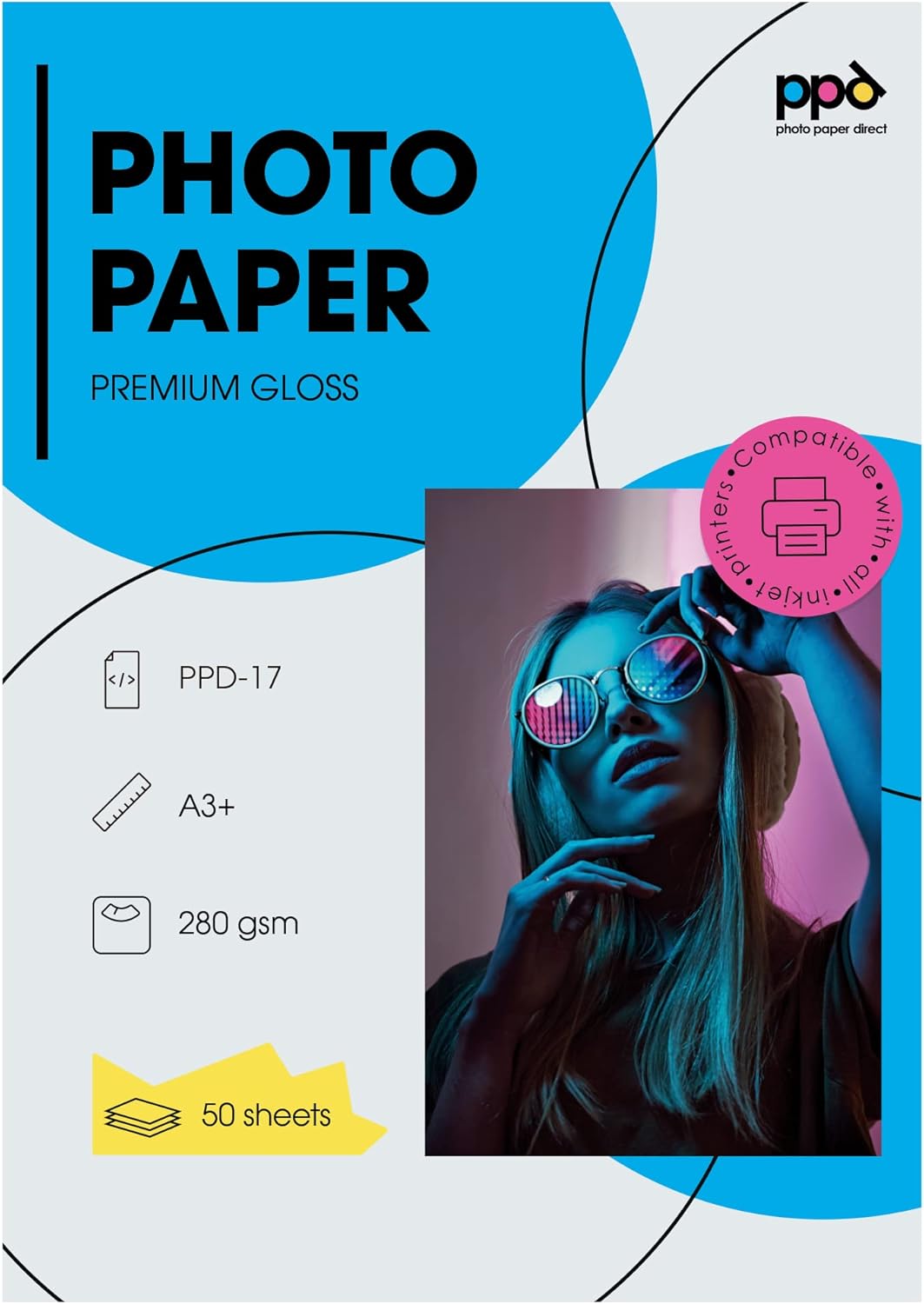 PPD Inkjet Gloss Premium Photo Paper A3+ 280gsm SingleSided (PPD1750