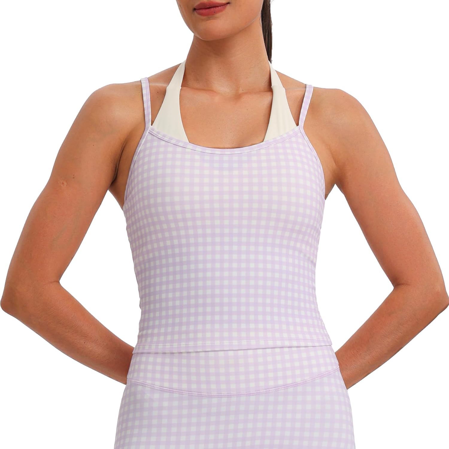 Aoxjox Women's Dual Core Bra & Tank Top Separable 2-Piece Set