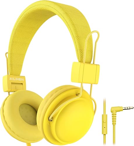 Miniatura 9 de AILIHEN HD850 - Auriculares para el aula para niños K-12, auriculares con cable escolar con micrófono y volumen limitado de 85 dB y función de