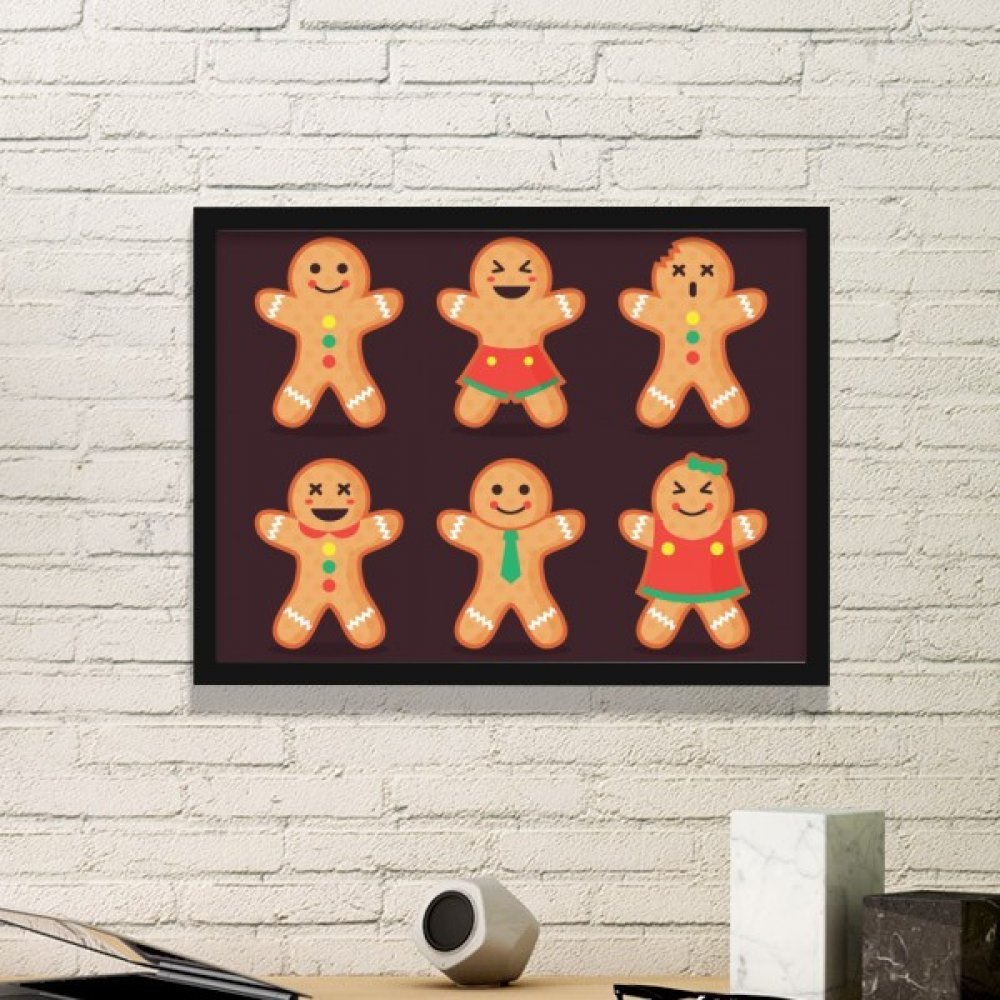 Pain d'épice de Noël petit cadre noir pour embellir un mur vide facilement