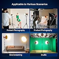 Vista 8 de GVM - Kit de luz de video LED de 300 W con caja de luz, iluminación de fotografía CRI97+ para grabación de video con soporte Bowens, luces