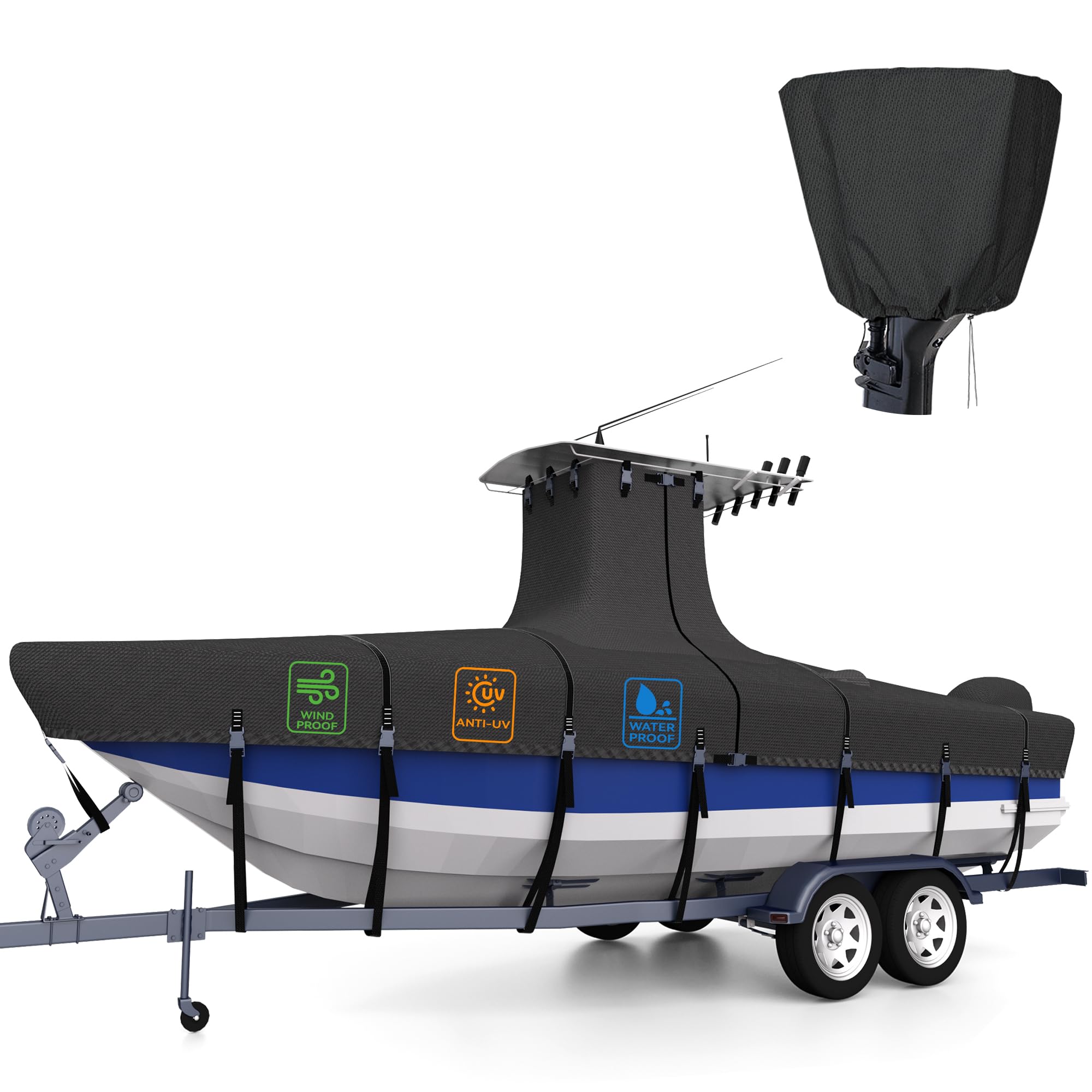 Amazon.com: Nukugula Heavy Duty Ture 1200D T-Top Boat Cover