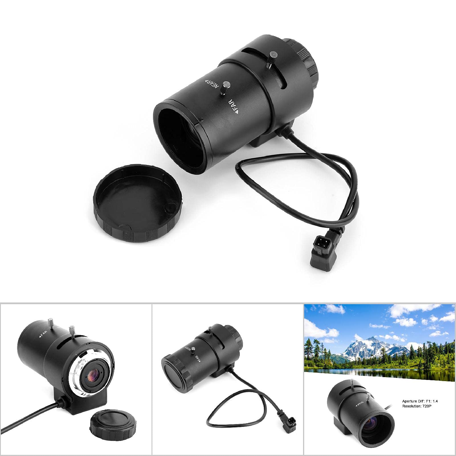 2.8 12mm 720P Aluminum Alloy CS Mount Auto Aperture Zoom Lens Security Camera System, High Compatibility for Clear Surveillance