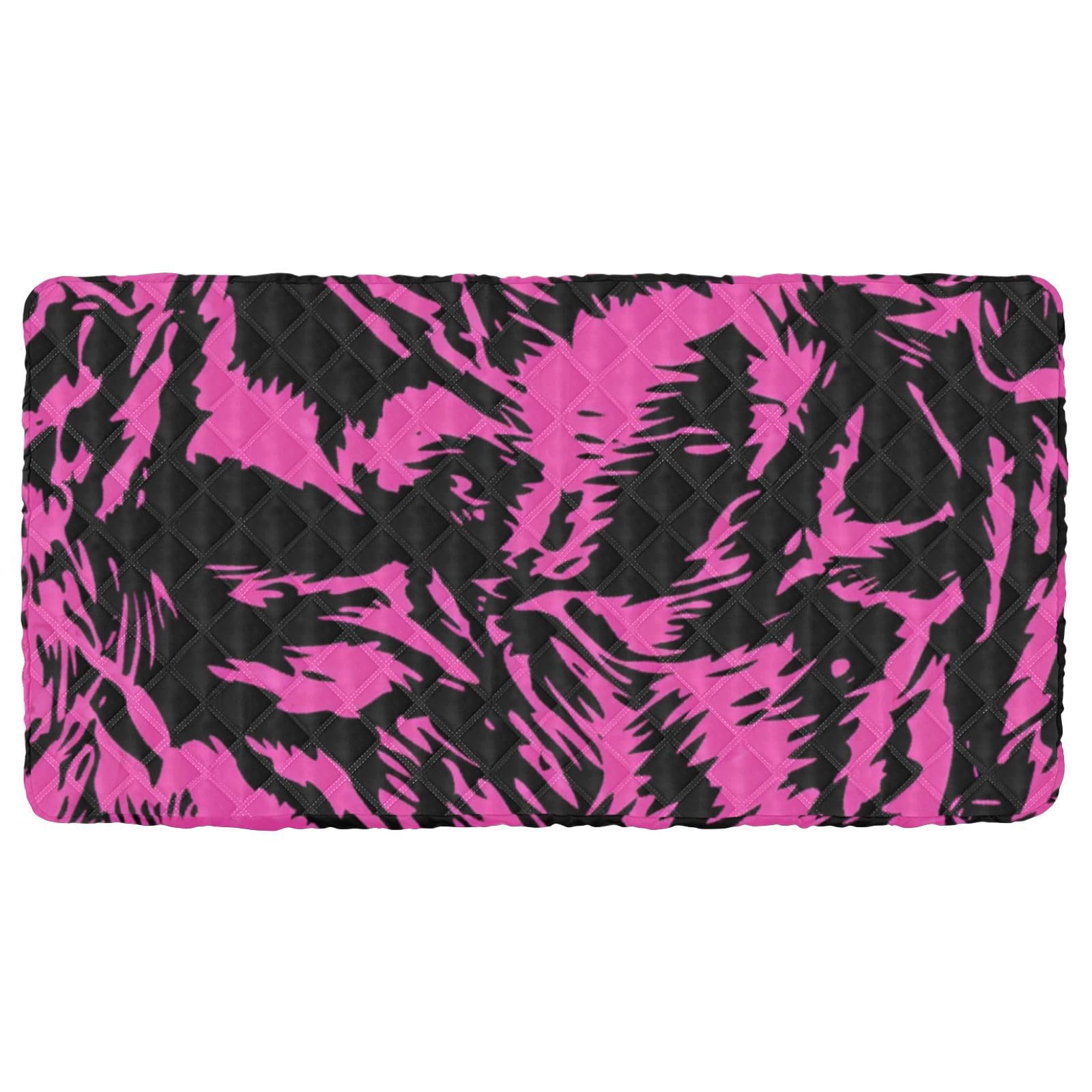 Black and Peach Print Portable Toddler Bed Sheet Washable Cot Sheet for Kids Folding Bed for Small Spaces Cots Sleeping 50'' x 25'' (Sheet,Bed Not Included)