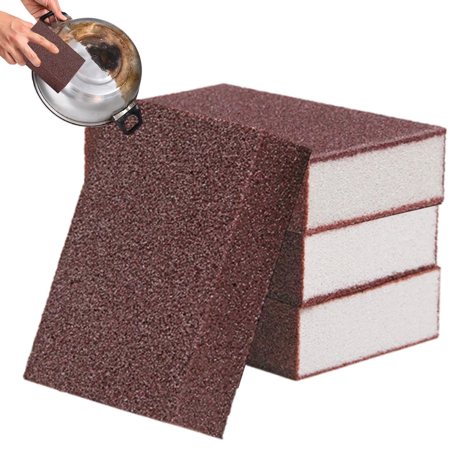 Muiltvoe 4pcs Nano Carborundum Sponge, Emery Brush Eraser, Four Sided Scrub Sponge, For Removing Rust Cleaning Pots Pans Household Cleaning Tool