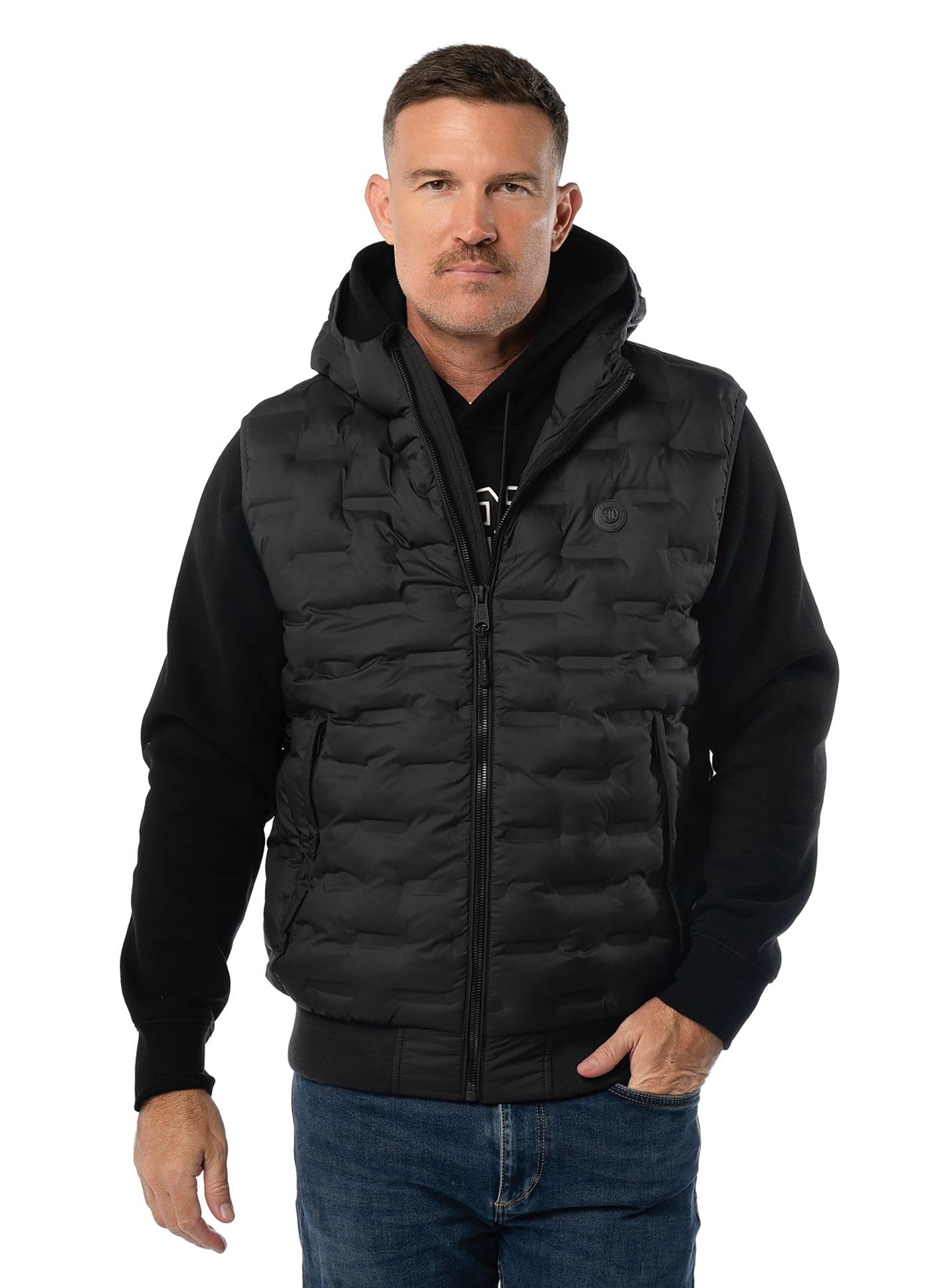 PITBULL Herren Steppweste FISK – Männer Weste mit Kapuze, Winddicht Gefüttert, Sportlich Leicht, Übergangsjacke aus Polyester