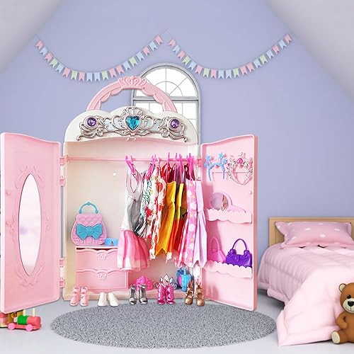 Miniatura 5 de HighFun 125 piezas de ropa y accesorios para muñecas de 11.5 pulgadas, kit de diseño de moda, regalos de juguete para niñas