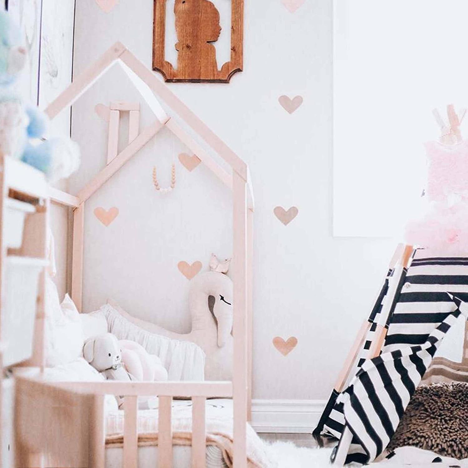 Children's bed house with rails, Montessori toddler floor bed, Kds house shaped bed frame, Montessori bed frame, Low hut bed for kids