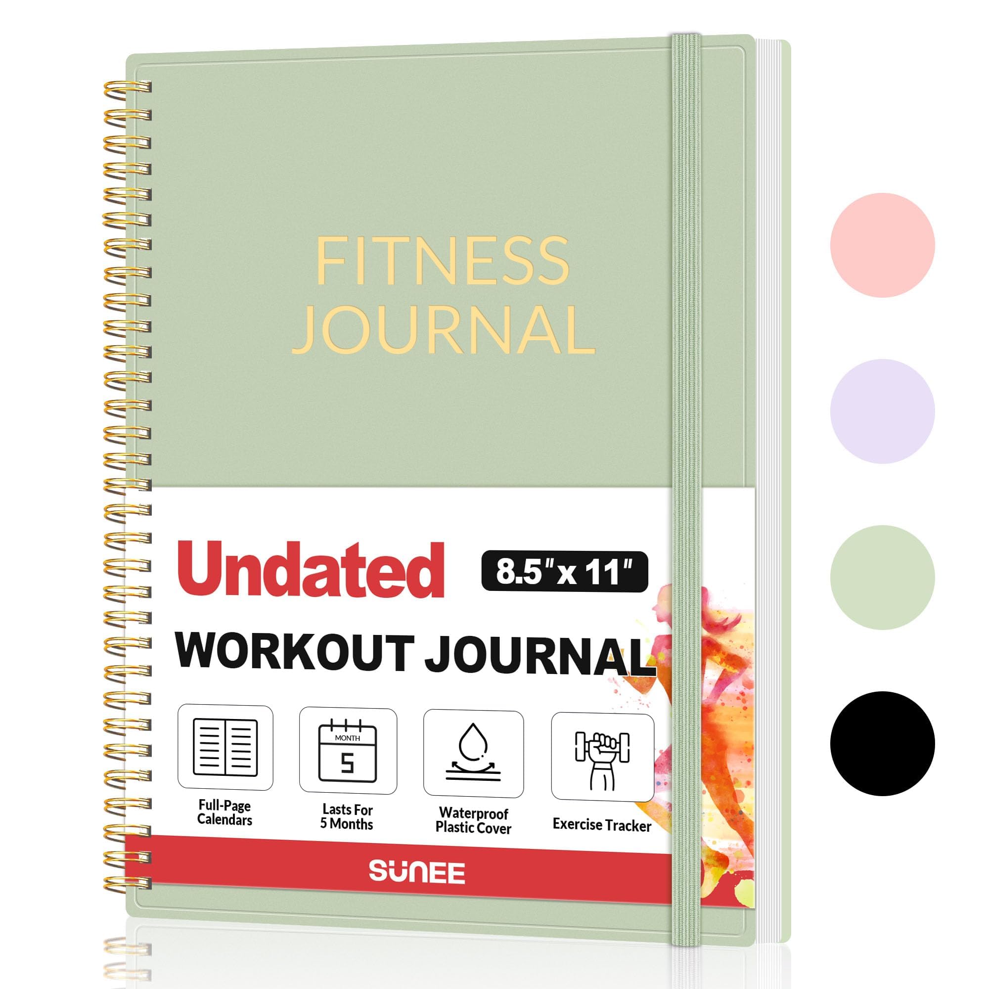 Fitness Journal Workout Planner, A4(8.5" x 11") Workout Journal & Log Book for Men & Women, Undated Fitness Workout Planner for Gym Essentials & Home Workouts, Track Progress & Achieve Goals, Green-image-19