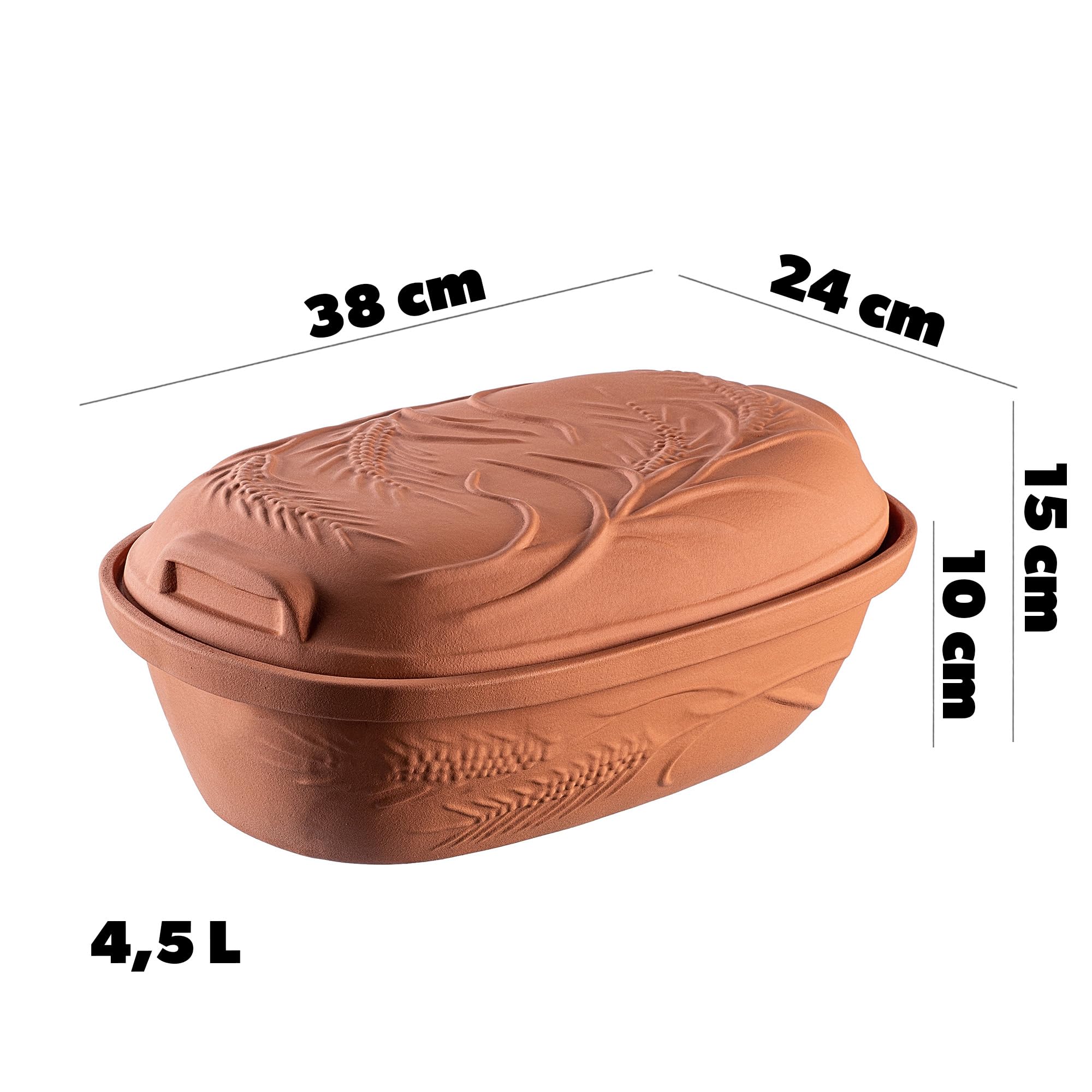 Cocotte Terre Cuite KADAX Ovale 6L - Cuisson Vapeur Sans Graisse