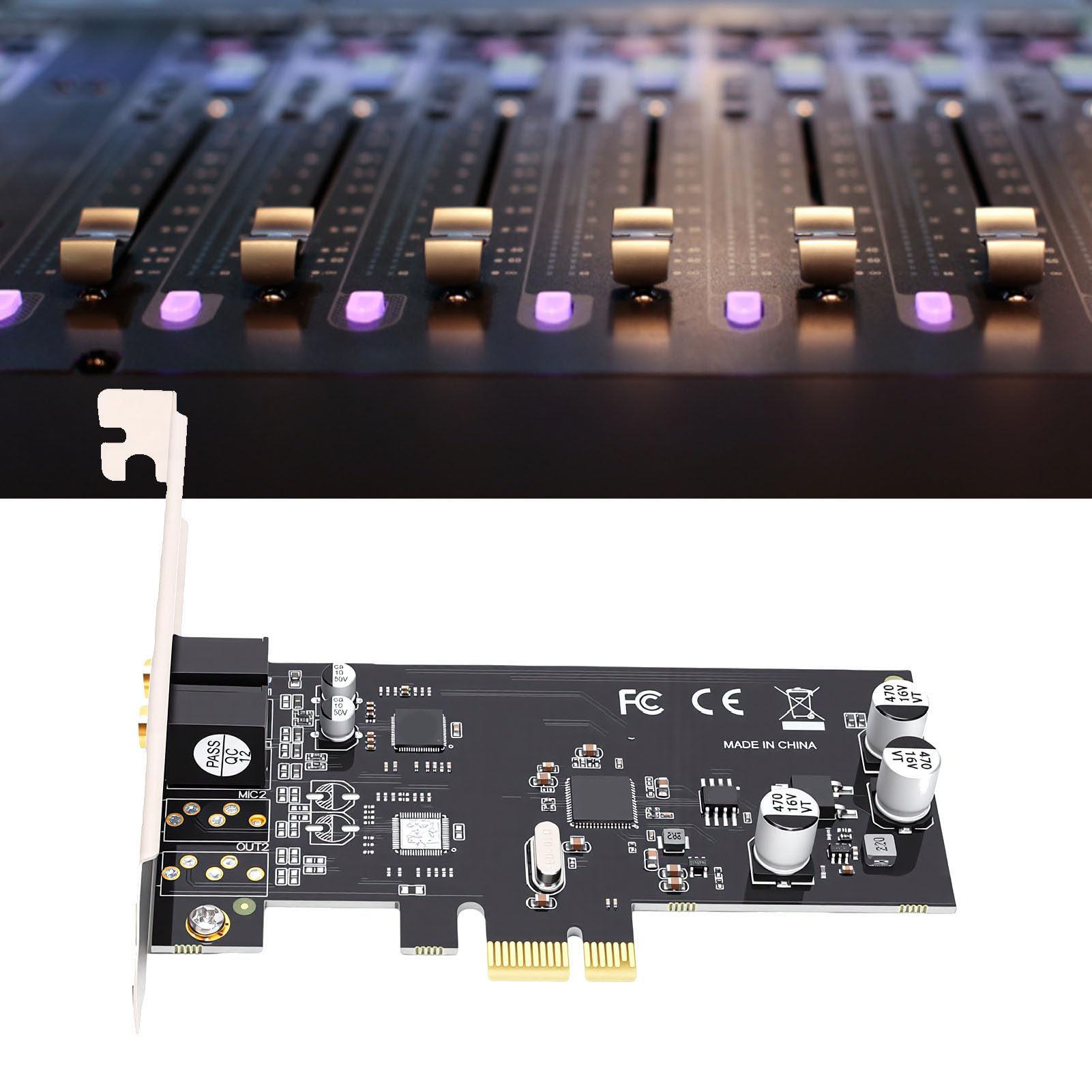 Cuifati Tarjeta de Sonido PCIe para PC, Canal único con Reducción de