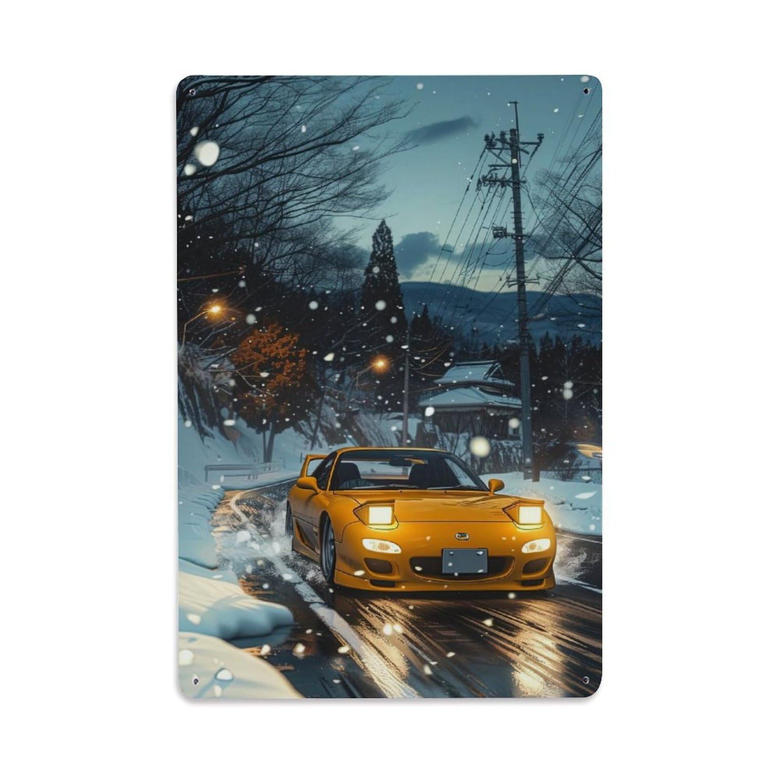 JDM Sports Car for RX7 Racing Car Metal Tin Sign Plaque Wall Decor for Cafe, Club, Garden Metal Poster 8x12Inch
