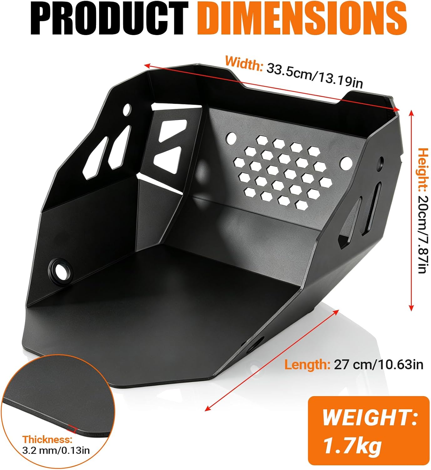 Motorcycle Engine Skid Plate for Ibex 450 MT450 2024-2026，Black