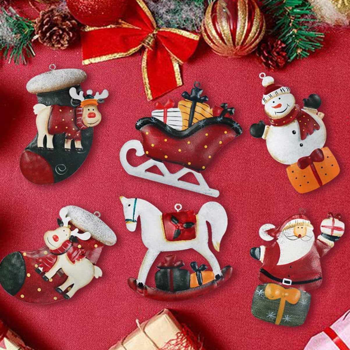 MAGICLULU 2 Sätze Weihnachtsschmuck Weihnachts Figuren Weihnachtsfigur Lebkuchen Dekorationen Mann Anhänger Mit Weihnachtsmotiven Hängende Weihnachtsverzierung Aus Holz Hölzern 12 Stück * 2