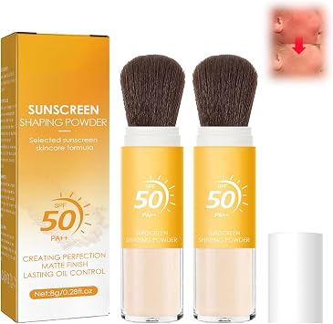 2PCS SPF 50 Mineral Powder Sunscreen for Scalp, Powder for Face Oil Control, Lasting Lightweight Breathable