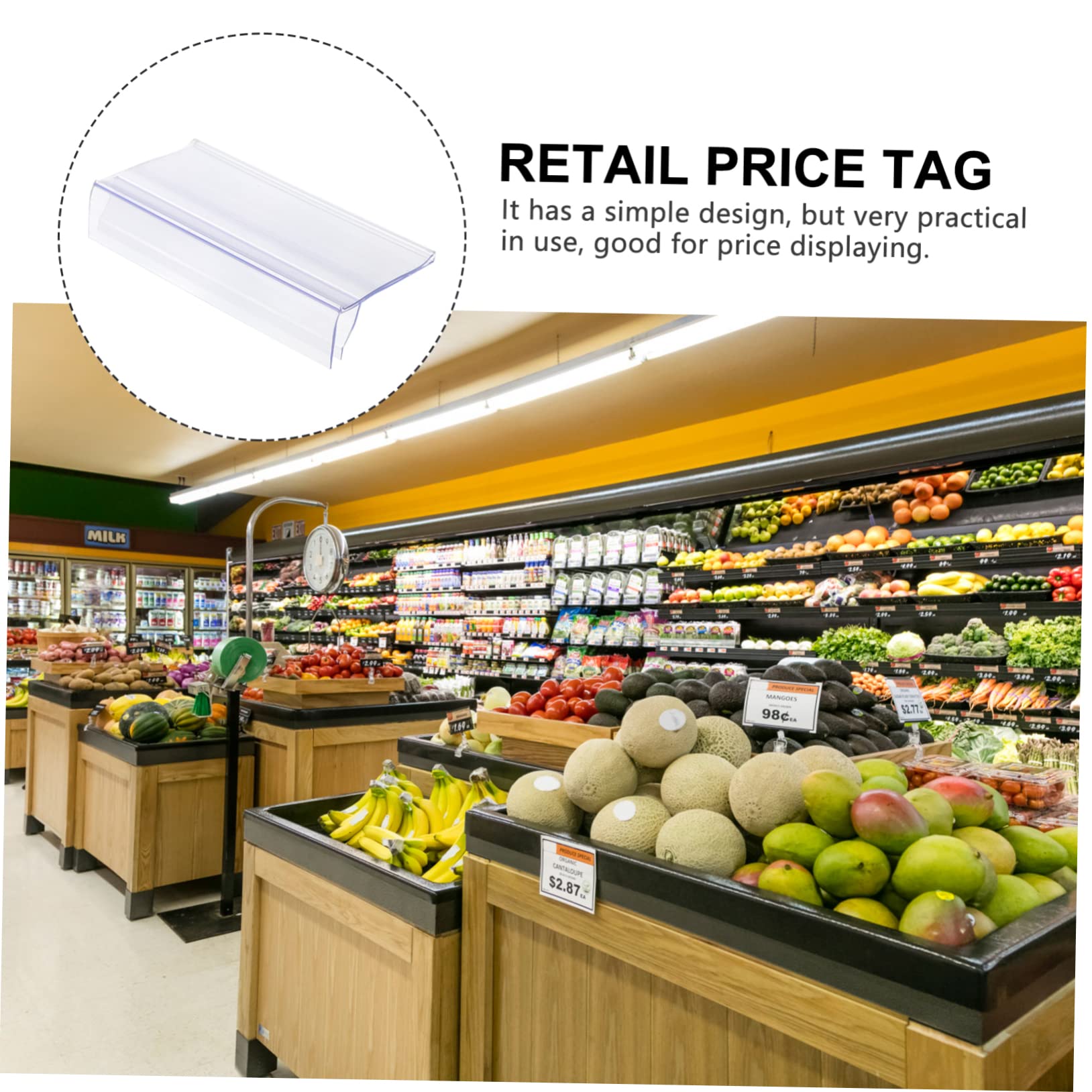MAGICLULU Porta Cartello per Etichette di Prezzo in Plastica Trasparente 30 Pezzi per Esposizione Informazioni Prodotto e Segnalazione Costi in Supermercato