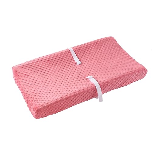 Miniatura 10 de Funda para cambiador de bebé, súper suave, con lunares Minky para bebés, niñas y niños, ultra cómoda, segura para bebés, se ajusta a almohadillas de