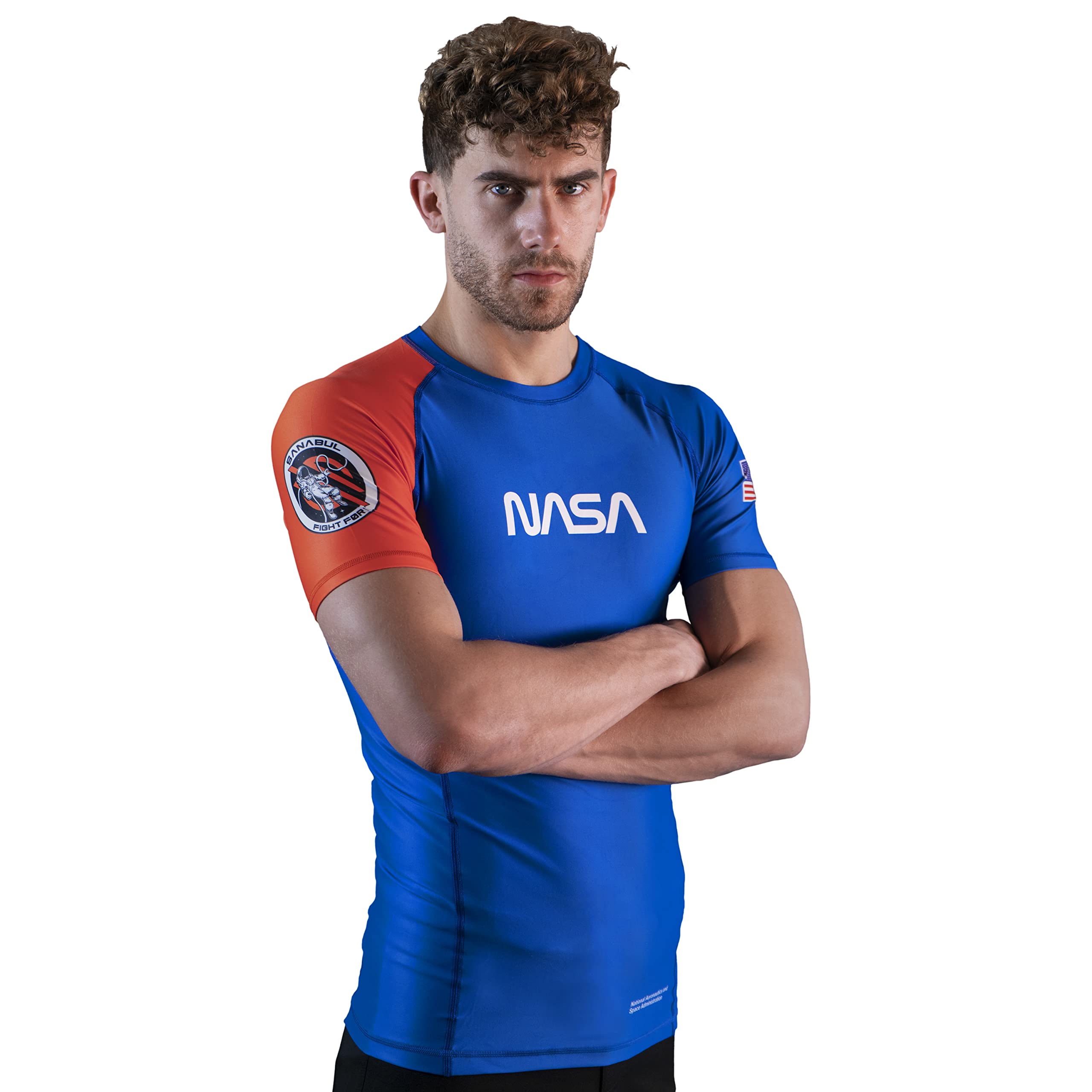 Sanabul NASA Kurzarm-Kompressions-Rashguard für MMA BJJ Wrestling-Cross-Training, Rashguard