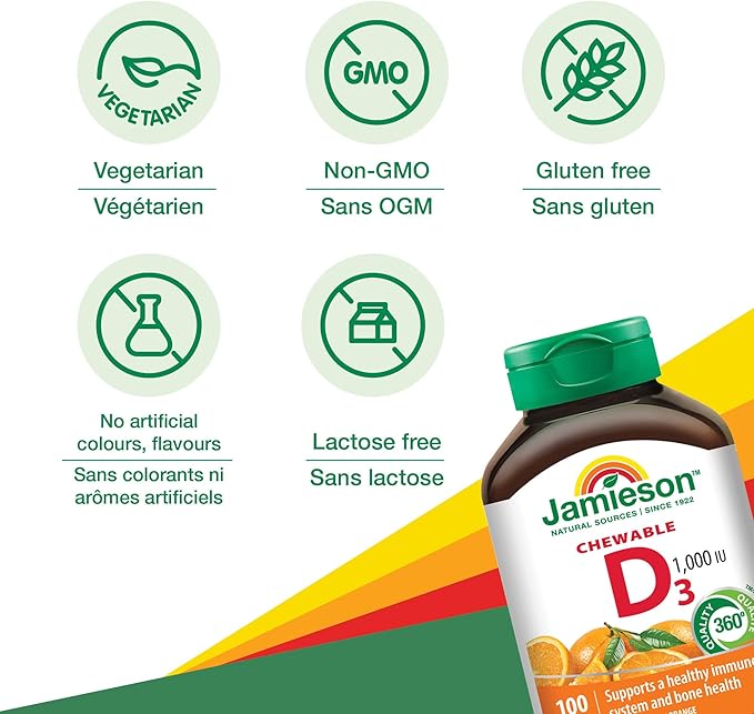 Vitamina D 1000 UI 100 tabletas masticables sabor naranja miniatura 4
