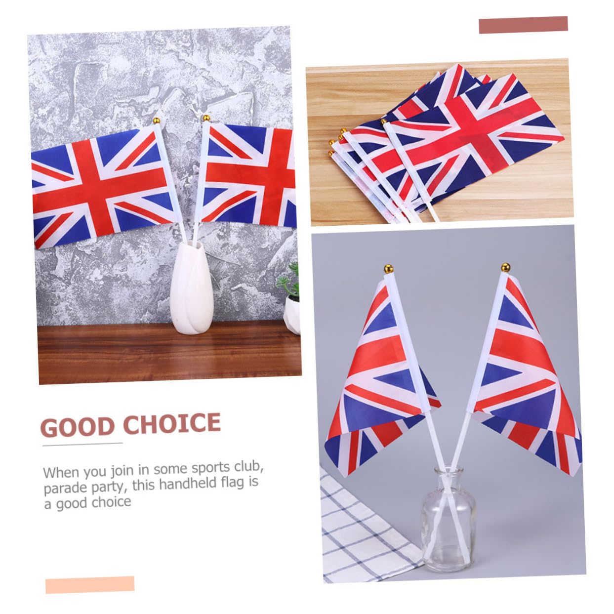 ORFOFE 25 Set Bandiere Manovellate del Regno 30x45cm in Poliestere Leggere per Feste Sportive Europeo Torneo Partita di Calcio Celebrazione
