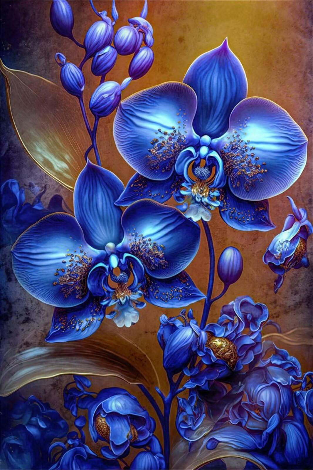 Puzzle 1200 Pezzi Orchidea Phalaenopsis Blu Puzzle per Adulti, Difficile e Sfidante con Poster Idea Regalo per Appassionati Puzzle Classici