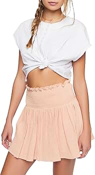 Forever 21 Flowy High-Rise Mini Skirt Seashell X-Small at