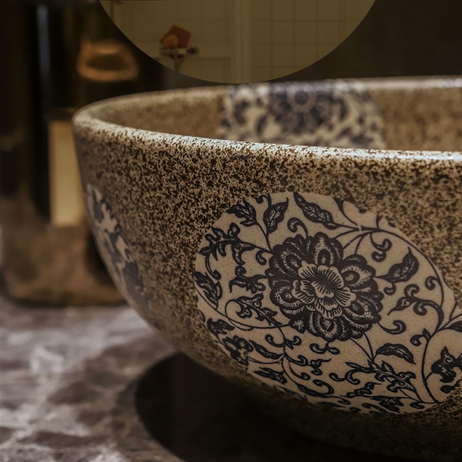 Umywalka łazienkowa ceramiczna umywalka nablatowa w stylu vintage, umywalka antyczna, umywalka łazienkowa, balkon, proste okrągłe umywalki umywalka stojąca