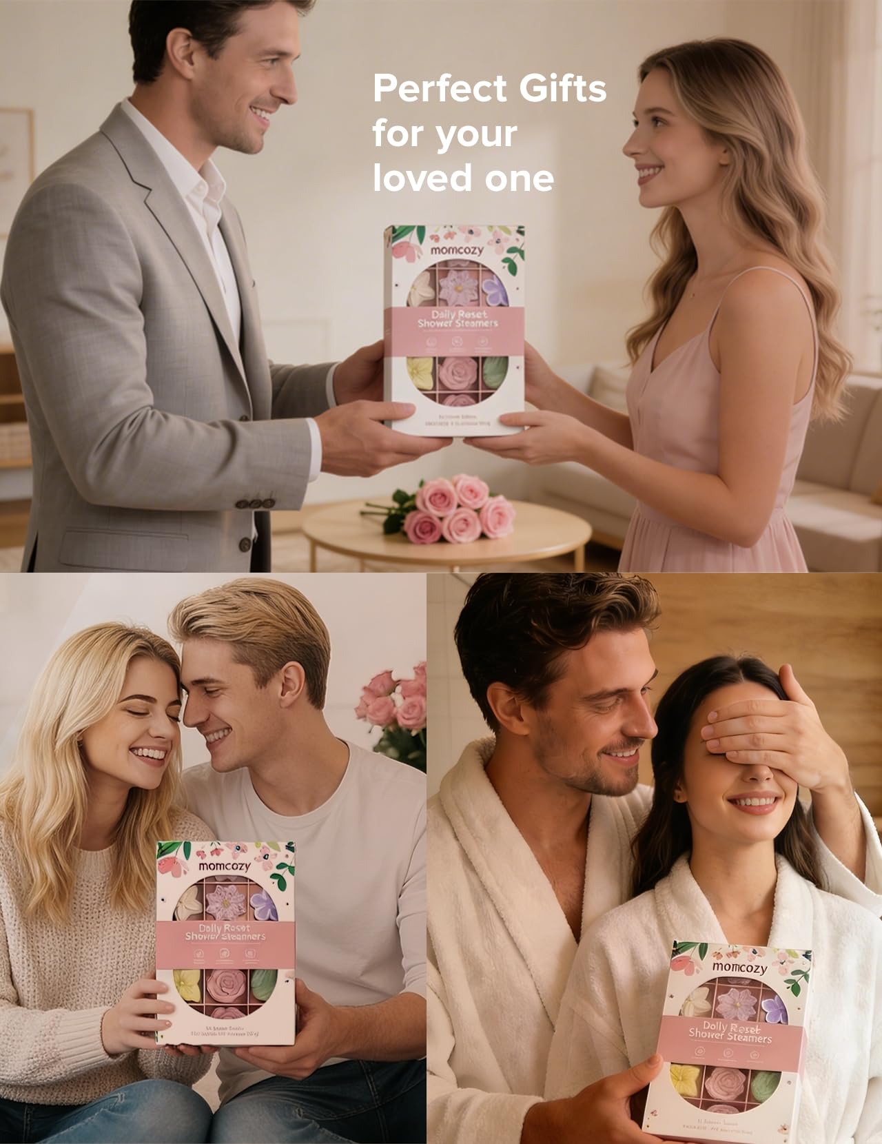 Momcozy 14-Pack Shower Steamers with 7 Floral Scents, Valentine’s Day Self Care Gifts for Her, Wife, Girlfriend & Mom, at-Home Spa Aromatherapy for Daily Showers, Stress Relief: Eucalyptus