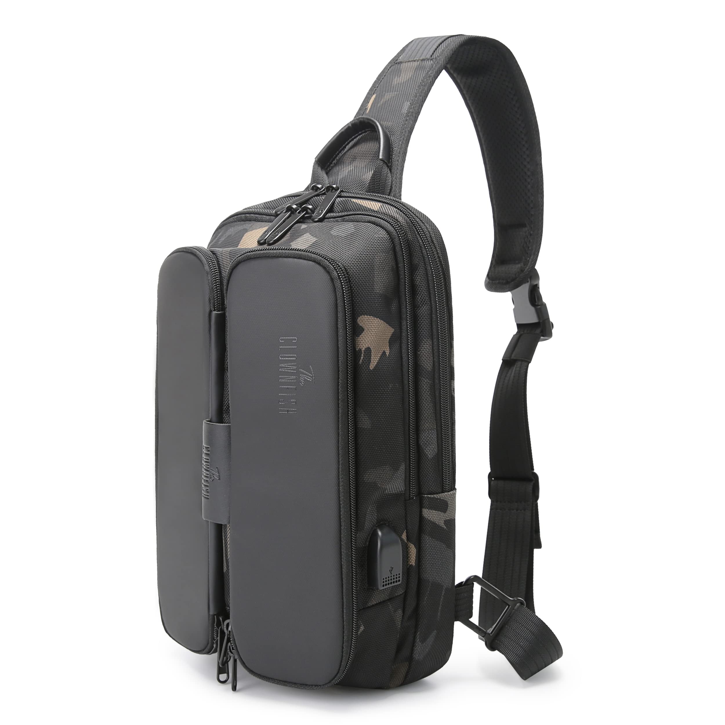 the clownfish Unisex-Adult Single Shoulder Water Resistant Antitheft Crossbody Bag Chest Bag External Usb Interface Single Shoulder Bag Chest Pack (Camo)-picture-13