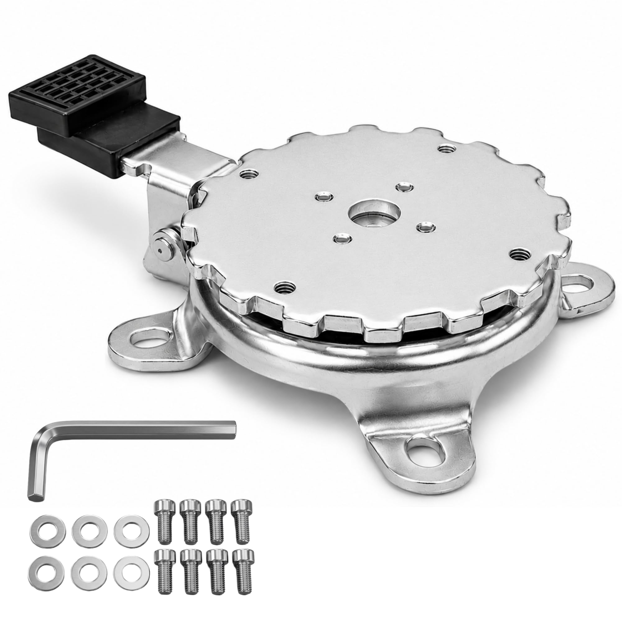 Photo 1 of Chumia Patio Umbrella Rotation Swivel Base Part, 360° Rotating Replacement Disc, Fit Most Outdoor Umbrella Bases, Smooth Turning Metal Plate with Screws and Allen Key for Easy Repair, Shade Adjustment