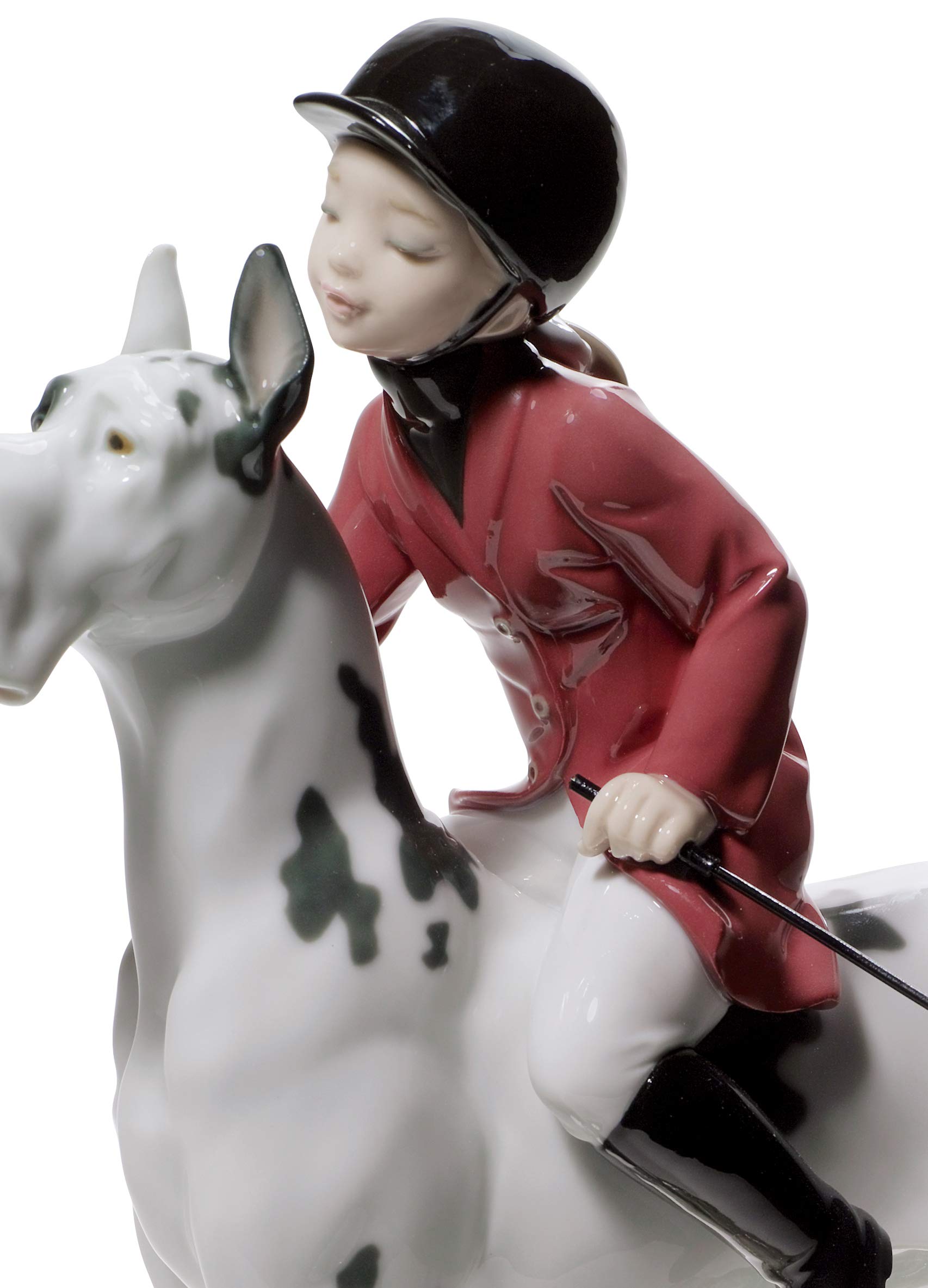 LLADRÓ Giddy Up Doggy Girl Figurine. Porcelain Woman On Horse