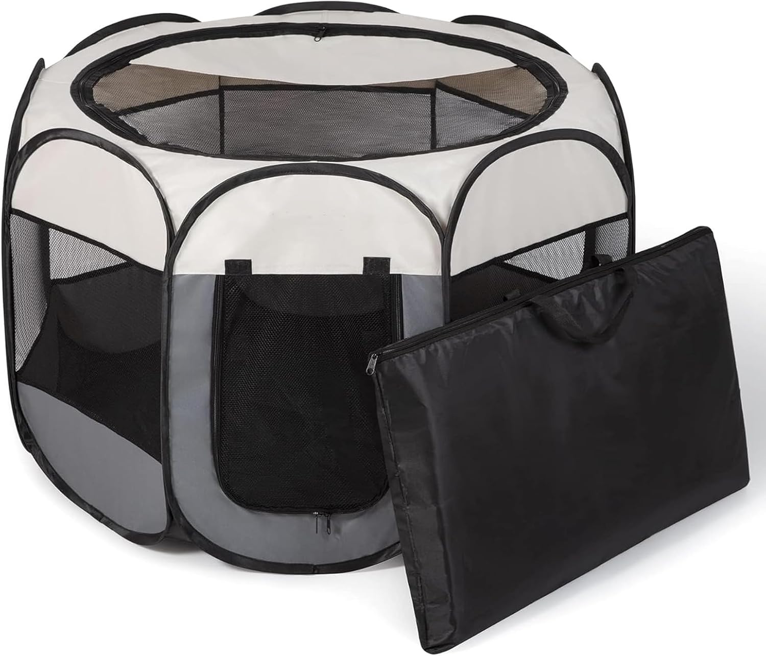 Image showcasing Uandhome Pet Puppy Dog Playpen, Cabin Dog Tent Crates Cage Indoor ...