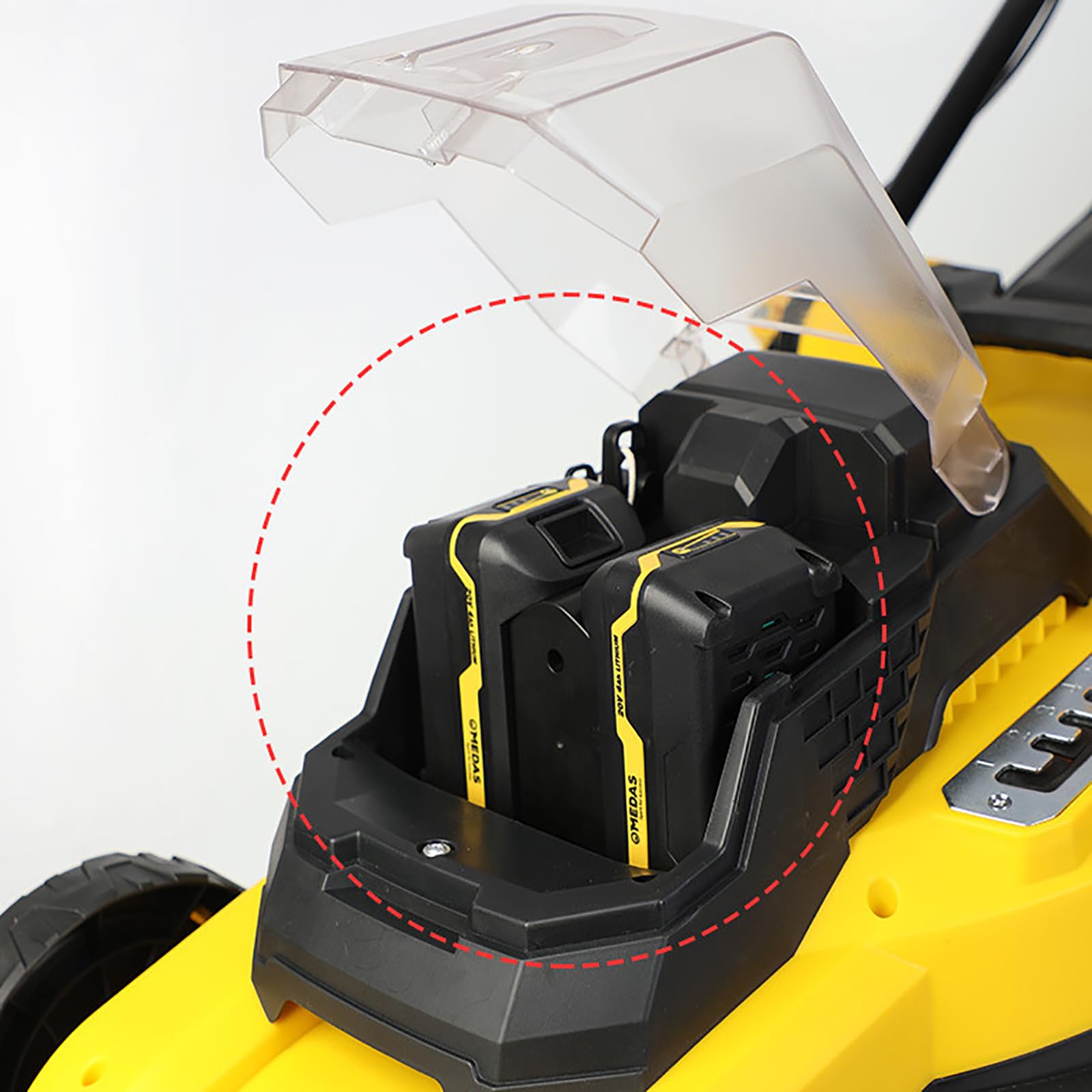 FfiMe Cortacésped eléctrico, cortacésped con batería de Iones de Litio, Caja de césped Grande de 45 L, Ancho de Corte de 33 cm, 5 Alturas de Corte Ajustables (25-70 mm), Plegable para Almacenamiento