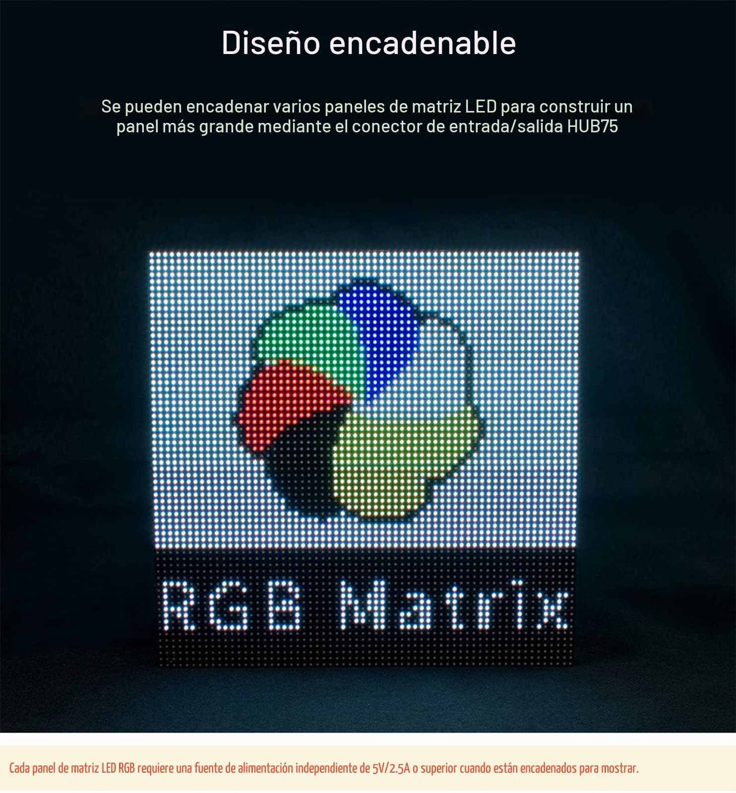 RGB LED Matrix Panel 64×32, 3mm Pitch 2048 Dots RGB Leds Pantalla Desnuda, Compatible con Raspberry Pi, Arduino, ESP32, Permite Mostrar Texto Animación de Imagen Colorida (192mm×96mm)