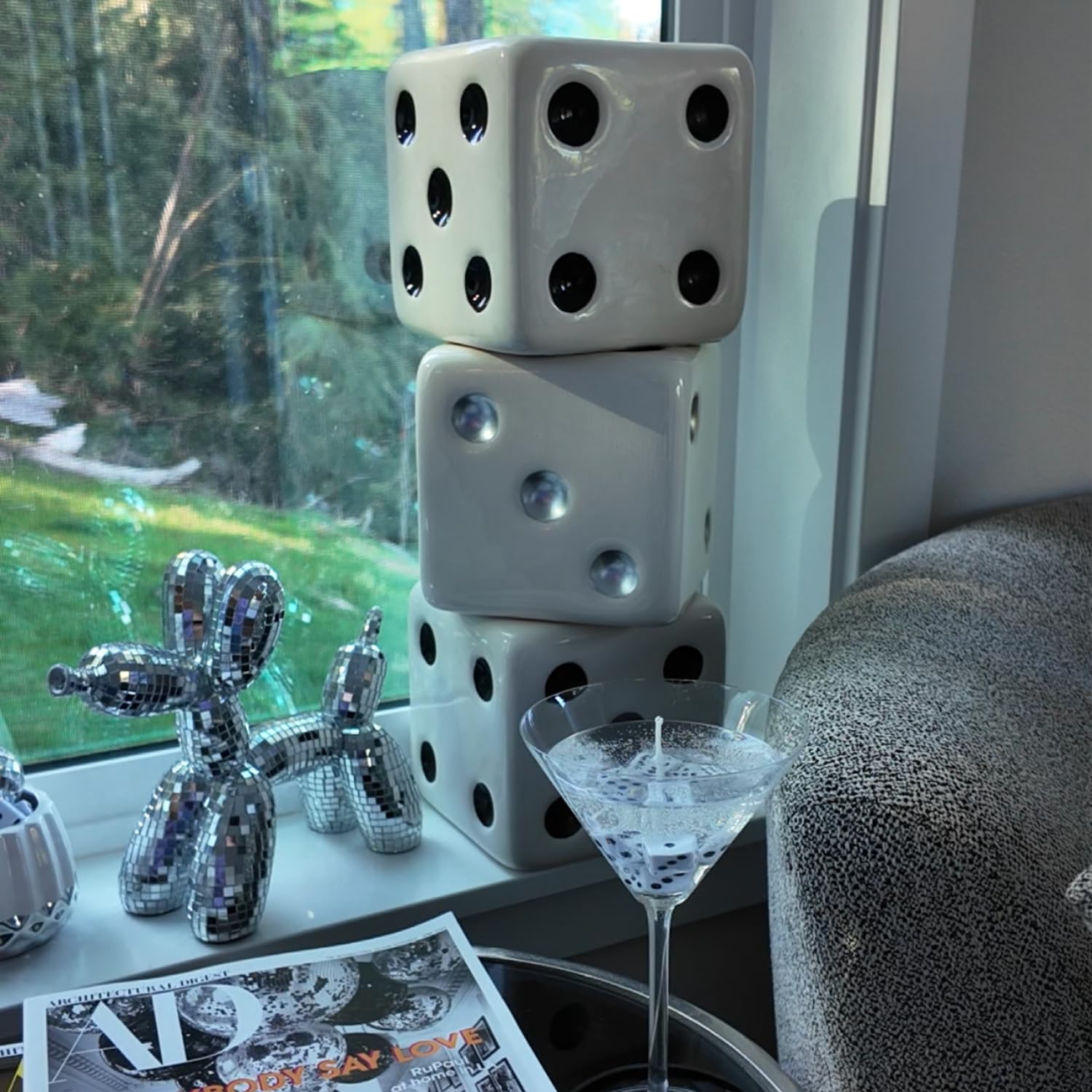 Reimagine Discovery Disco Dog Figure, Maximalist Dog Figure for Mom and Dad Aesthetic Disco Ball Decoration, Home Decoration - Image 3