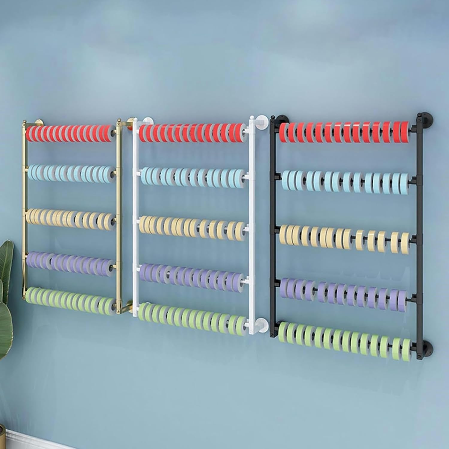 Retail Display Ribbon & Tie Rack, Wall Mounted Wrapping Paper Organizer Ribbon Stand, Necktie Holder for Home Clothing Retail Store Flower Shop