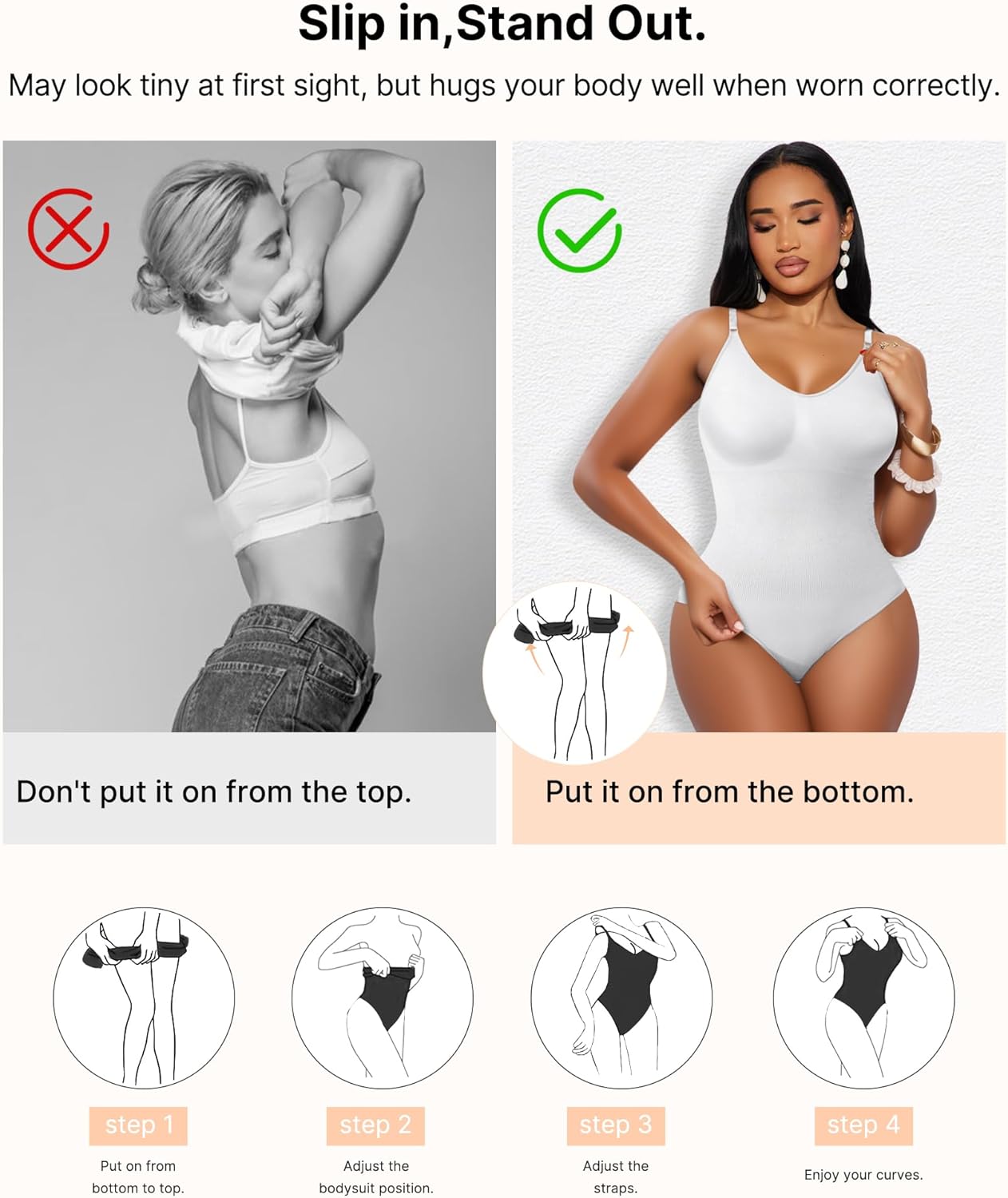 Shapewear Bodysuits for Women Tummy Control Body Shaper Faja Waist Trainer Body Suit Thong V Neck Going Out Tops - Image 6