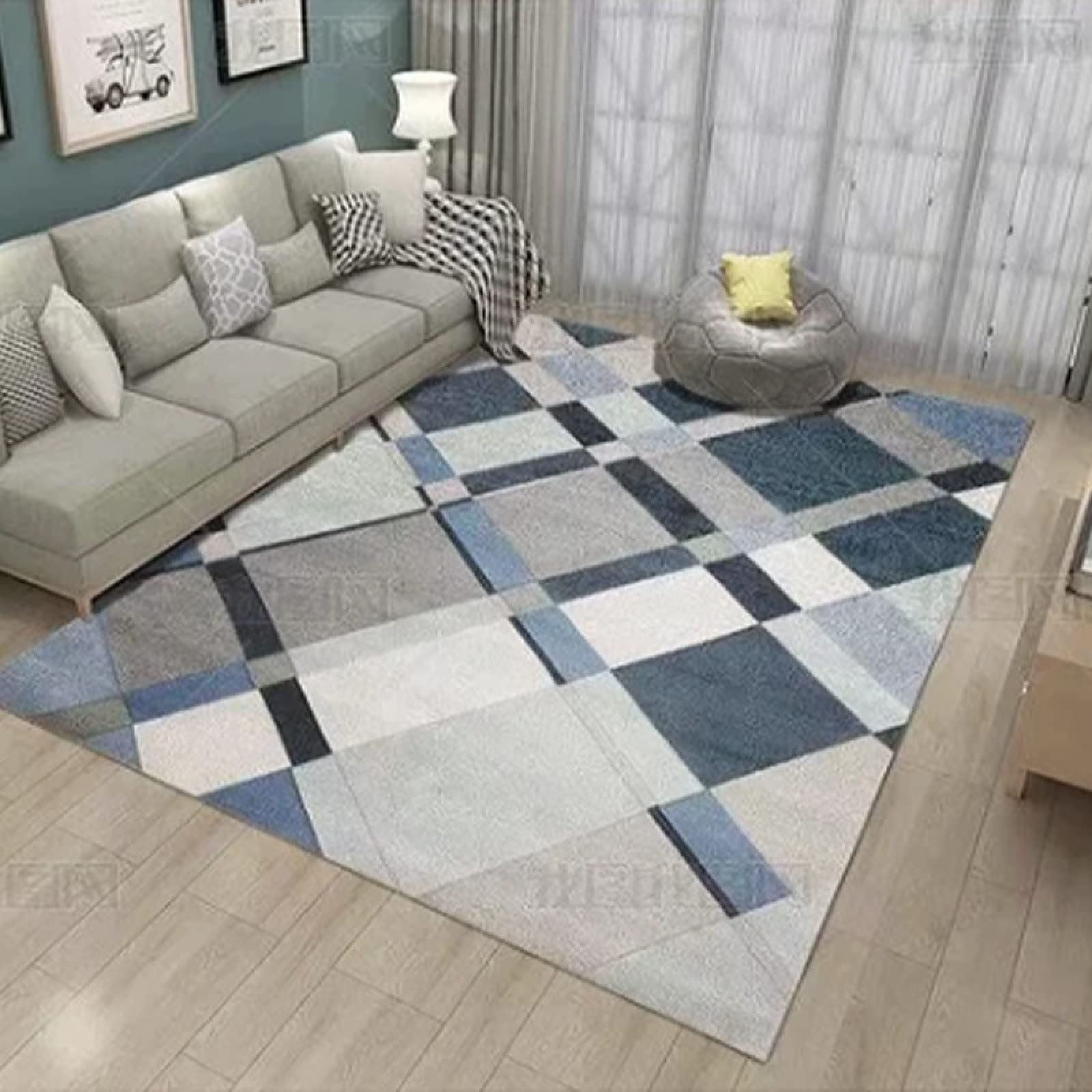 Tapis de chambre simple nordique doux et antidérapant grand tapis de salon cosy