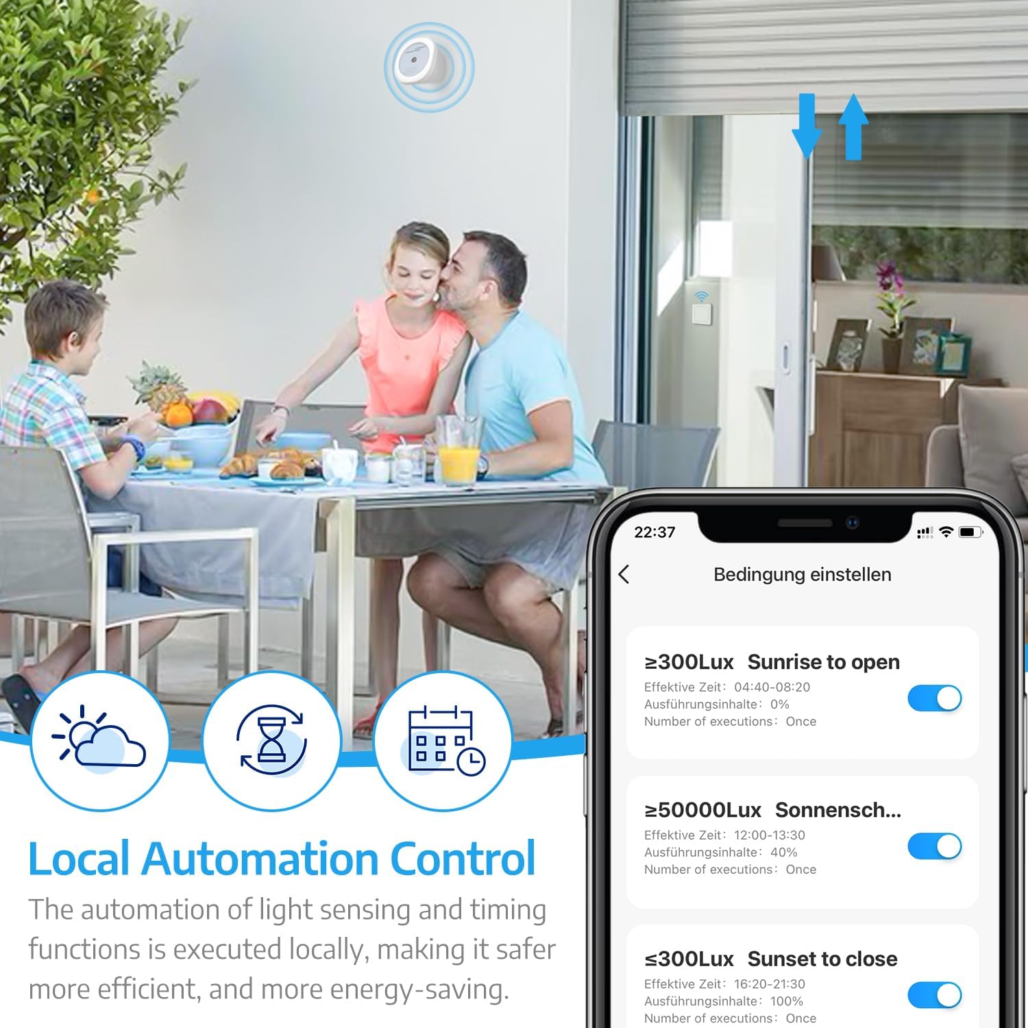 SMARTERCURRY Interrupteur de volet roulant WiFi, [7ème génération] Minuteur intelligent pour volets roulants/stores/auvents, interrupteur pour stores compatible avec Echo Alexa/Google Assistant, 1