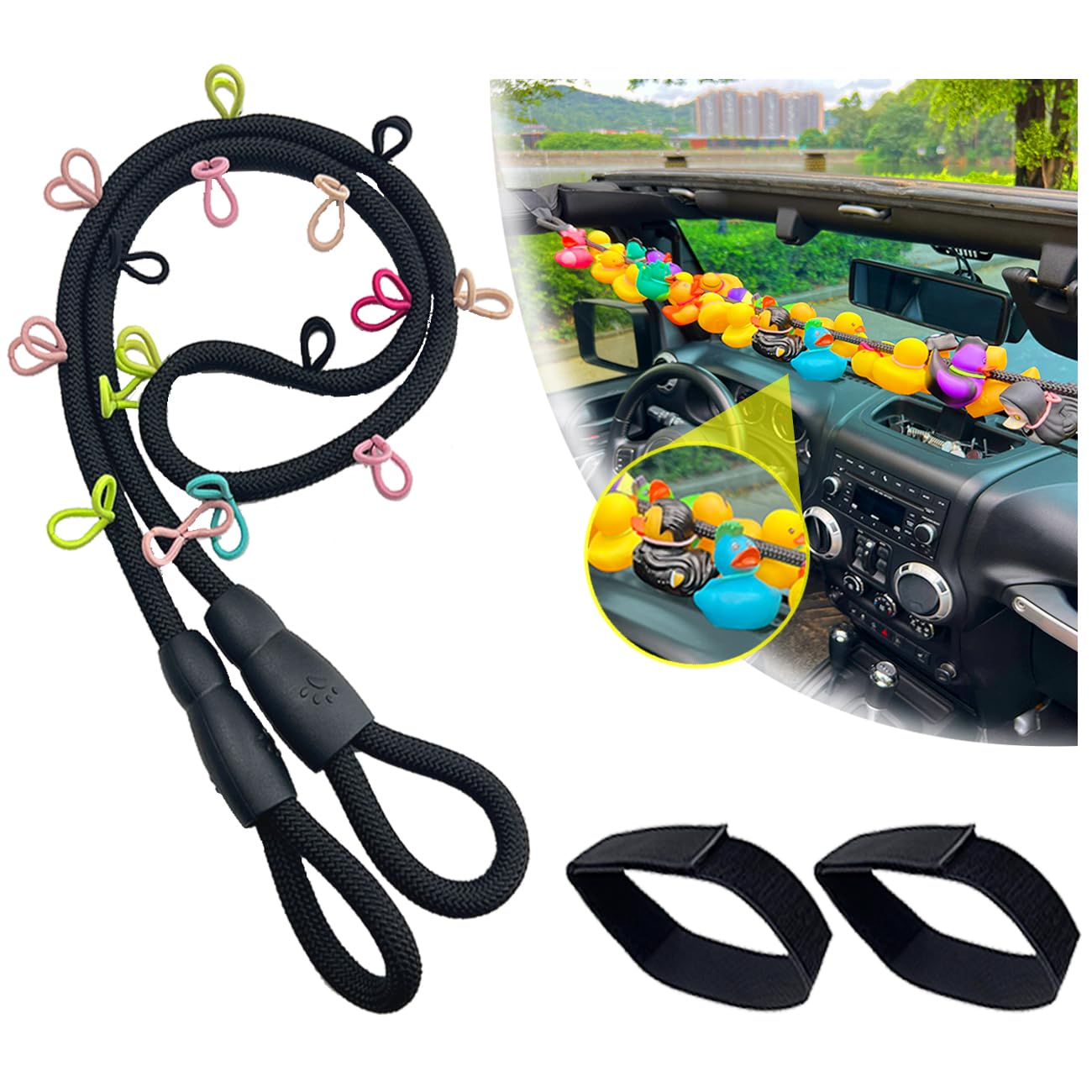 Duck Holder for Jeep,Paracord Duck Holder for Jeep Wrangler,Hold 32 Rubber Ducks,Rubber Ducks Mounts for Jeep Wrangler YJ TJ JK JL & Gladiator JT(